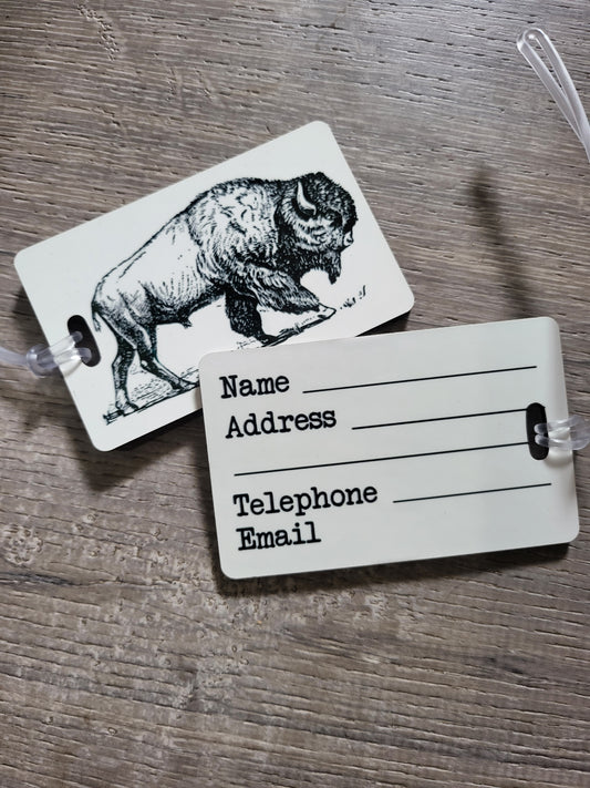 Vintage Buffalo Luggage Tag