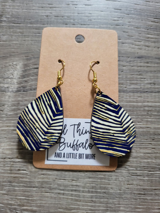 Zubaz Drop Earrings Blue & Yellow